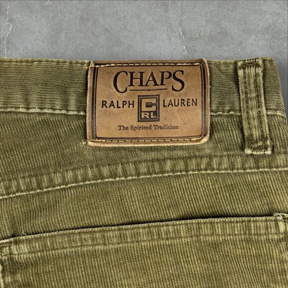 Vintage Ralph Lauren Chaps Faded Olive Green Corduroy Pants - 36x32(Actal 36x30) - Picture 3 of 8